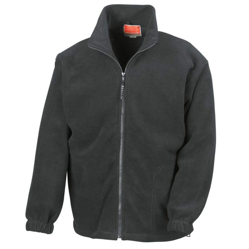 Result Mens Full Zip Casual Winter Warm Active Fleece Anti Pilling Jacket / Blac